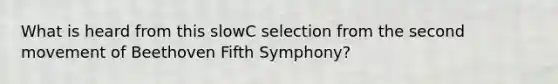 What is heard from this slowC selection from the second movement of Beethoven Fifth Symphony?