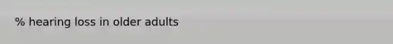 % hearing loss in older adults