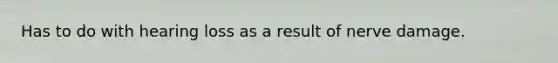 Has to do with hearing loss as a result of nerve damage.