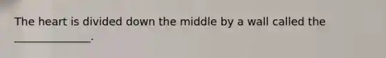 The heart is divided down the middle by a wall called the ______________.
