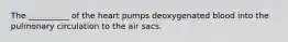 The __________ of the heart pumps deoxygenated blood into the pulmonary circulation to the air sacs.