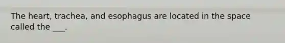 The heart, trachea, and esophagus are located in the space called the ___.