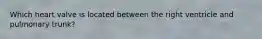 Which heart valve is located between the right ventricle and pulmonary trunk?