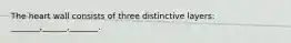The heart wall consists of three distinctive layers: _______,______,_______.