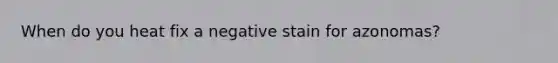 When do you heat fix a negative stain for azonomas?