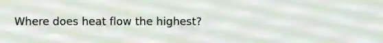 Where does heat flow the highest?