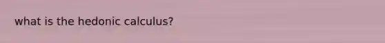 what is the hedonic calculus?