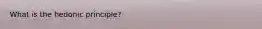 What is the hedonic principle?