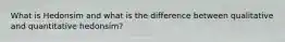What is Hedonsim and what is the difference between qualitative and quantitative hedonsim?