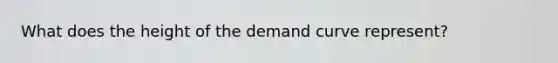 What does the height of the demand curve represent?