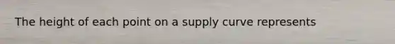 The height of each point on a supply curve represents