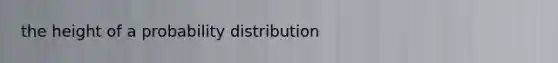 the height of a probability distribution