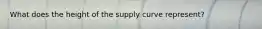 What does the height of the supply curve represent?