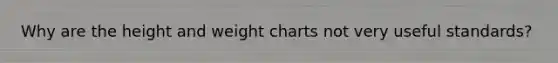 Why are the height and weight charts not very useful standards?