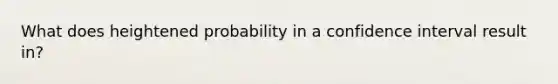 What does heightened probability in a confidence interval result in?