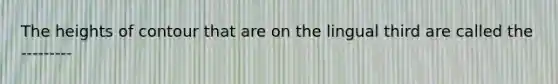 The heights of contour that are on the lingual third are called the ---------