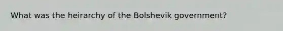 What was the heirarchy of the Bolshevik government?