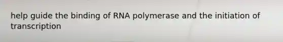 help guide the binding of RNA polymerase and the initiation of transcription