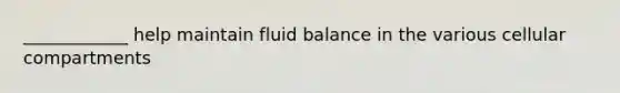 ____________ help maintain fluid balance in the various cellular compartments