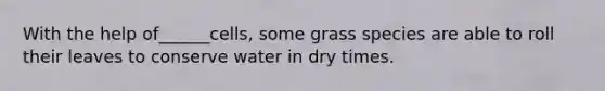 With the help of______cells, some grass species are able to roll their leaves to conserve water in dry times.