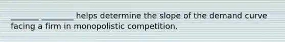 _______ ________ helps determine the slope of the demand curve facing a firm in monopolistic competition.