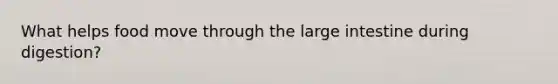 What helps food move through the large intestine during digestion?