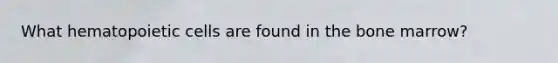 What hematopoietic cells are found in the bone marrow?