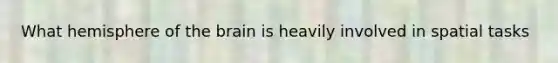 What hemisphere of the brain is heavily involved in spatial tasks