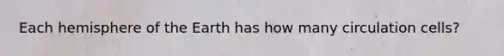 Each hemisphere of the Earth has how many circulation cells?