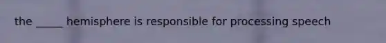 the _____ hemisphere is responsible for processing speech