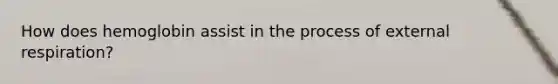 How does hemoglobin assist in the process of external respiration?