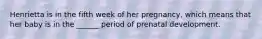 Henrietta is in the fifth week of her pregnancy, which means that her baby is in the ______ period of prenatal development.