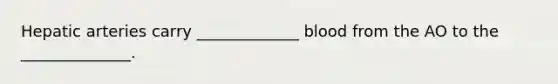 Hepatic arteries carry _____________ blood from the AO to the ______________.