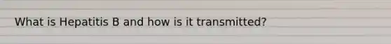 What is Hepatitis B and how is it transmitted?