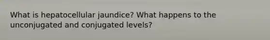 What is hepatocellular jaundice? What happens to the unconjugated and conjugated levels?