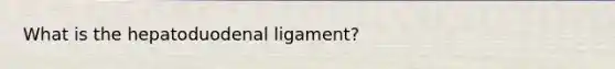 What is the hepatoduodenal ligament?