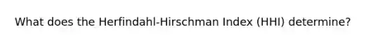 What does the Herfindahl-Hirschman Index (HHI) determine?