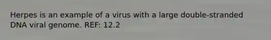 Herpes is an example of a virus with a large double-stranded DNA viral genome. REF: 12.2