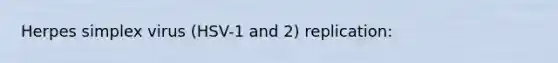 Herpes simplex virus (HSV-1 and 2) replication: