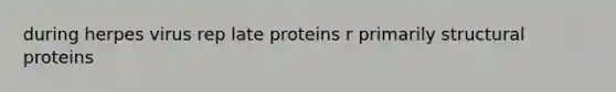 during herpes virus rep late proteins r primarily structural proteins