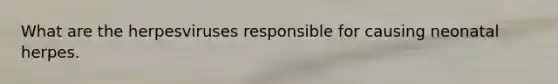 What are the herpesviruses responsible for causing neonatal herpes.