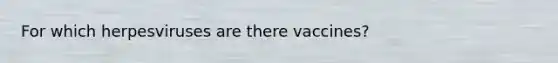 For which herpesviruses are there vaccines?