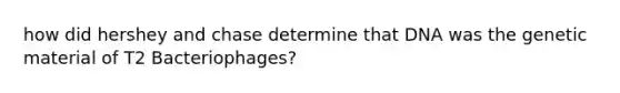 how did hershey and chase determine that DNA was the genetic material of T2 Bacteriophages?