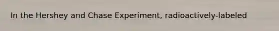 In the Hershey and Chase Experiment, radioactively-labeled