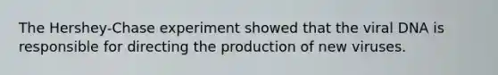 The Hershey-Chase experiment showed that the viral DNA is responsible for directing the production of new viruses.