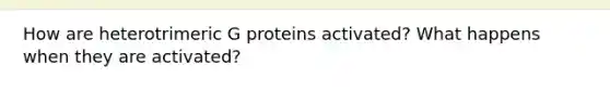 How are heterotrimeric G proteins activated? What happens when they are activated?