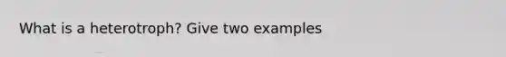 What is a heterotroph? Give two examples