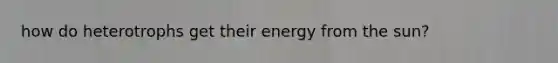 how do heterotrophs get their energy from the sun?