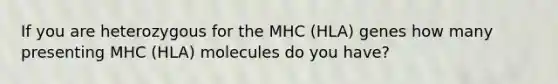 If you are heterozygous for the MHC (HLA) genes how many presenting MHC (HLA) molecules do you have?