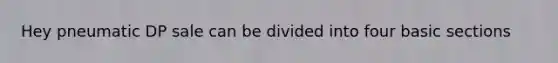 Hey pneumatic DP sale can be divided into four basic sections